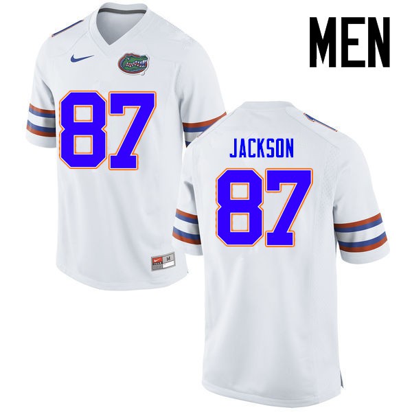 Florida Gators Men #87 Kalif Jackson College Football Jerseys White